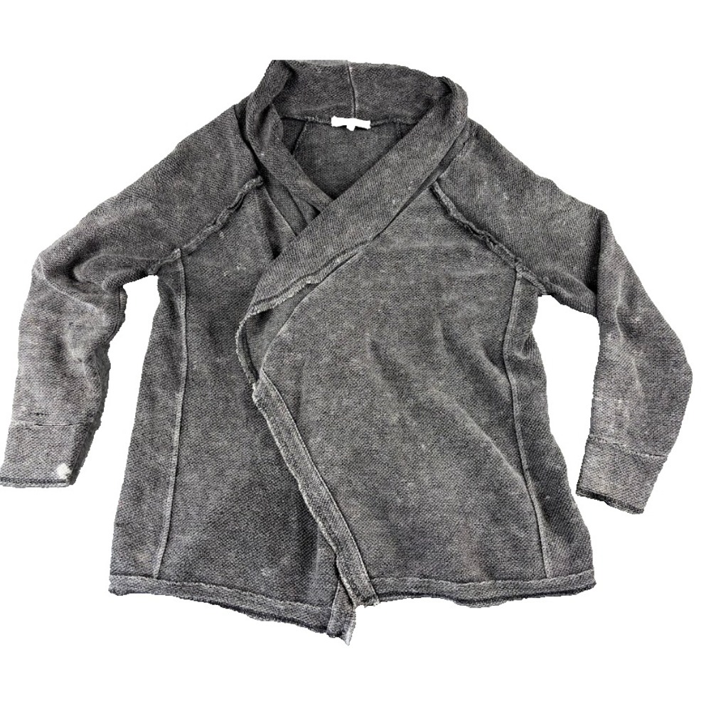Distressed Knit Sweater M Gray Black White Oversized Grunge Chunky - Picture 3 of 9